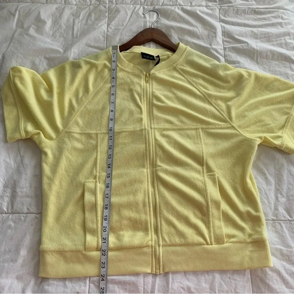 Out from Under Urban Outfitter’s Valtina Terry Track Jacket Yellow Top Med beach - Picture 4 of 12